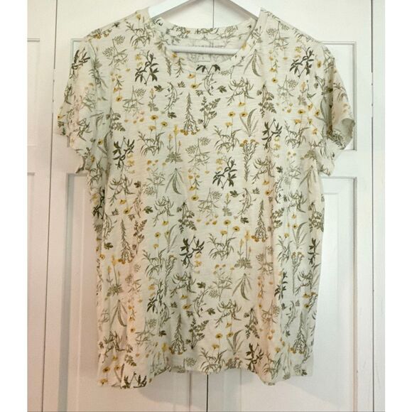 Lucky brand botanical cotton print tshirt size large - Picture 2 of 8